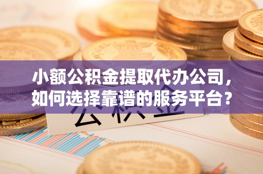 新埤小额公积金提取代办公司，如何选择靠谱的服务平台？