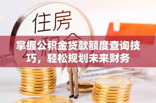新埤掌握公积金贷款额度查询技巧，轻松规划未来财务