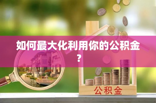 新埤如何最大化利用你的公积金？